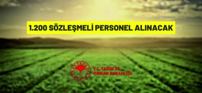 Tarım ve Orman Bakanlığı 1.200 Sözleşmeli Personel alacak